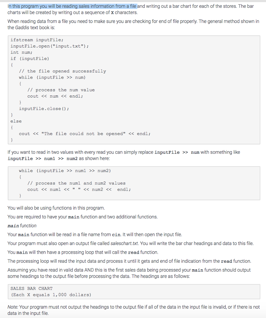 Solved In this program you will be reading sales information | Chegg.com