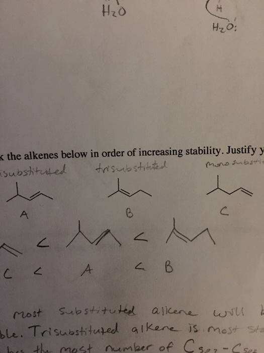 Solved Why Is A Trisubstituted Alkene More Stable Than A | Chegg.com