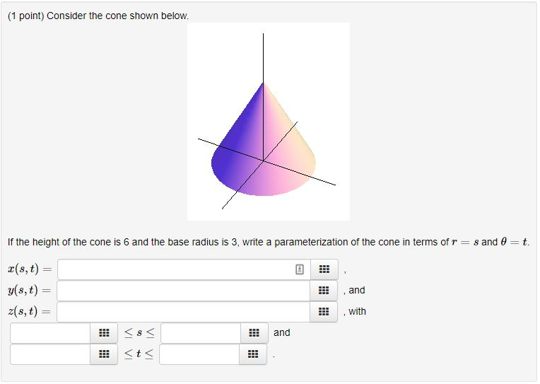 Solved Consider the cone shown below. If the height of the | Chegg.com