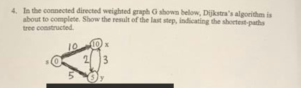 Solved In the connected directed weighted graph G shown | Chegg.com