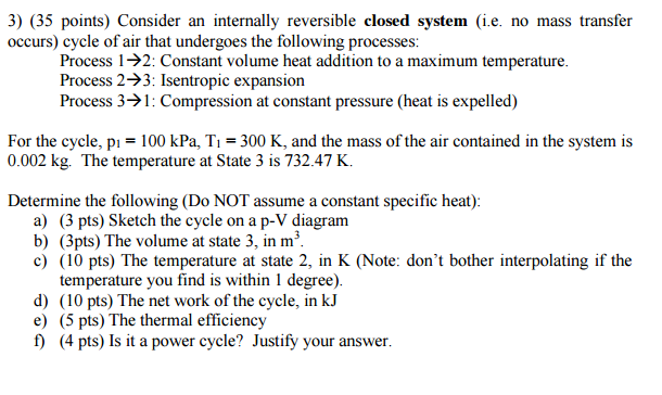 Solved Consider An Internally Reversible Closed System (i.e. 