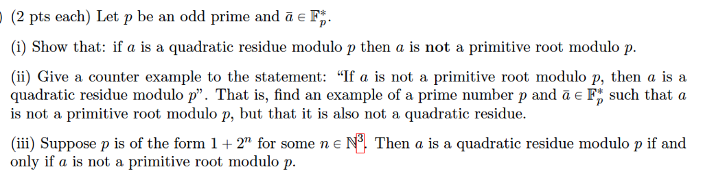 Let P Be An Odd Prime And A Element F P Show That