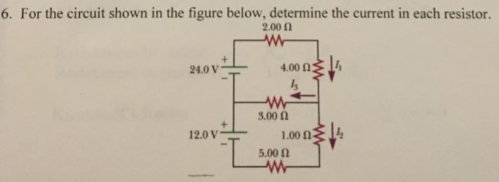 Solved for the circuit shown below, determine the current in | Chegg.com
