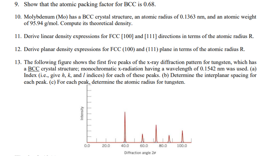 atomic packing factor for bcc and fcc