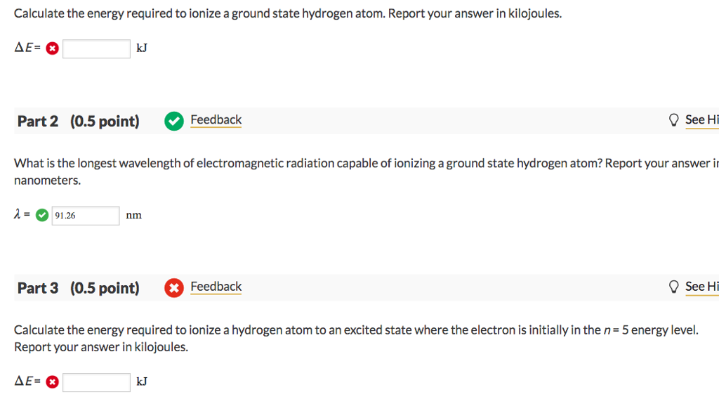 Solved Calculate the energy required to ionize a ground | Chegg.com