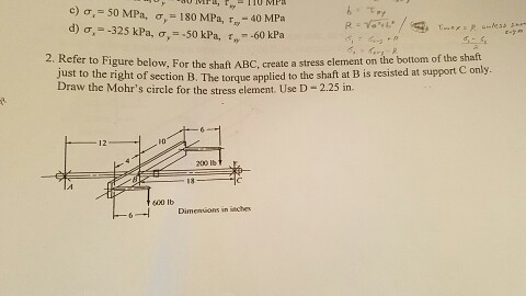 Solved Refer to Figure below, For the shaft ABC, create a | Chegg.com