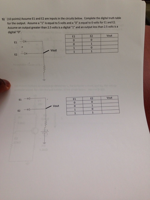 Solved Assume El and E2 are inputs in the circuits below. | Chegg.com