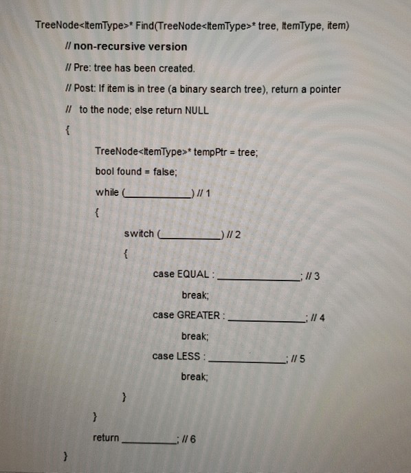 Solved TreeNodesitemType>* Find(TreeNode | Chegg.com