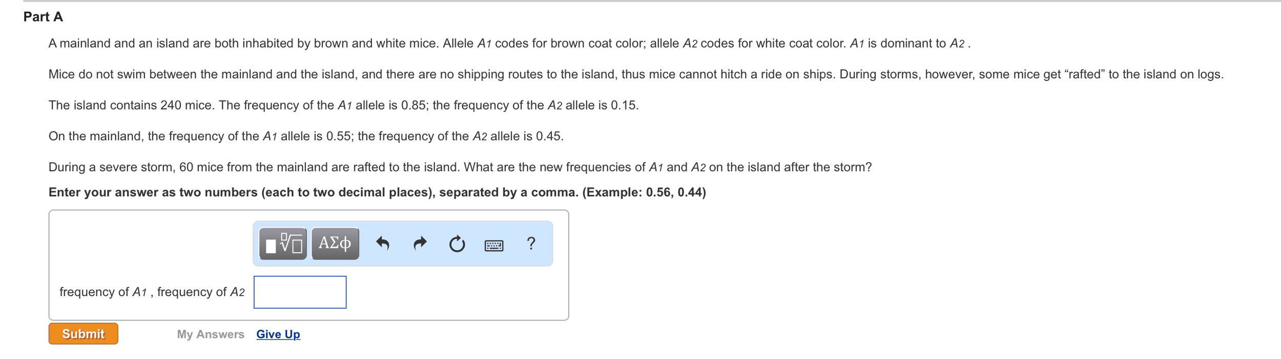 solved-a-mainland-and-an-island-are-both-inhabited-by-brown-chegg