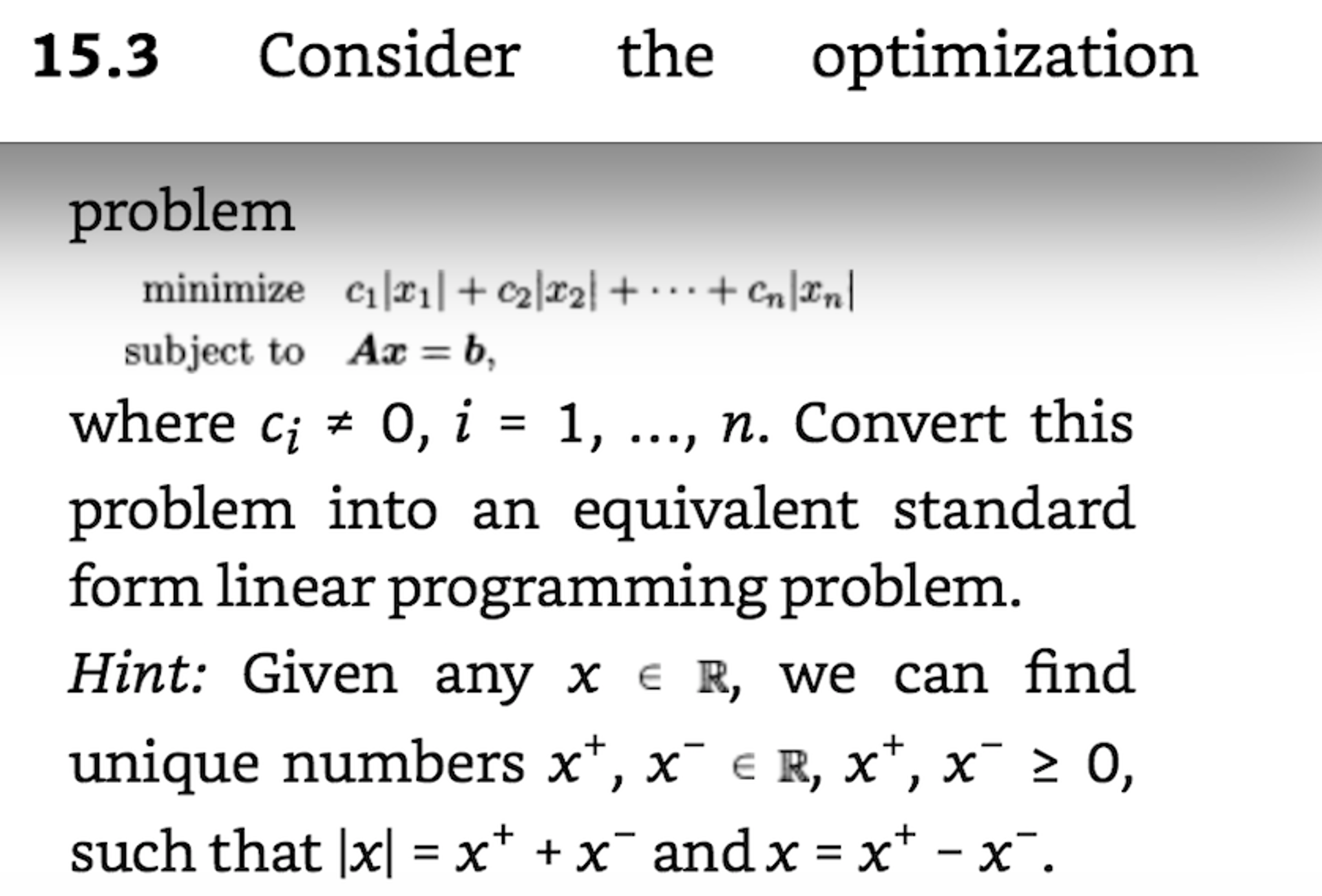 Solved Consider The Optimization Problem Minimize C_1|x_1| + | Chegg.com