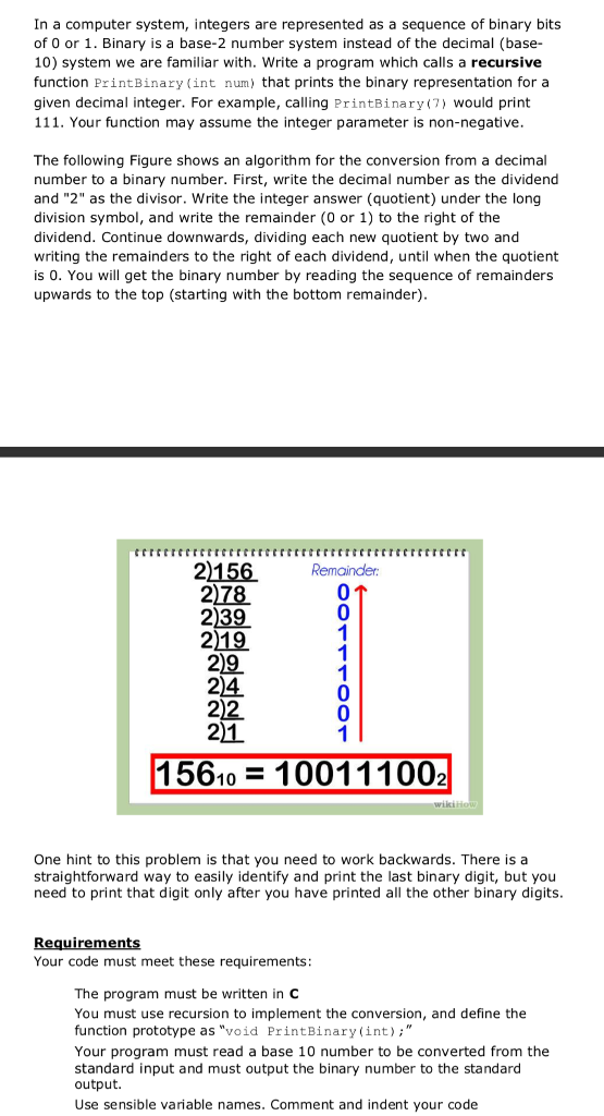Solved In a computer system, integers are represented as a | Chegg.com