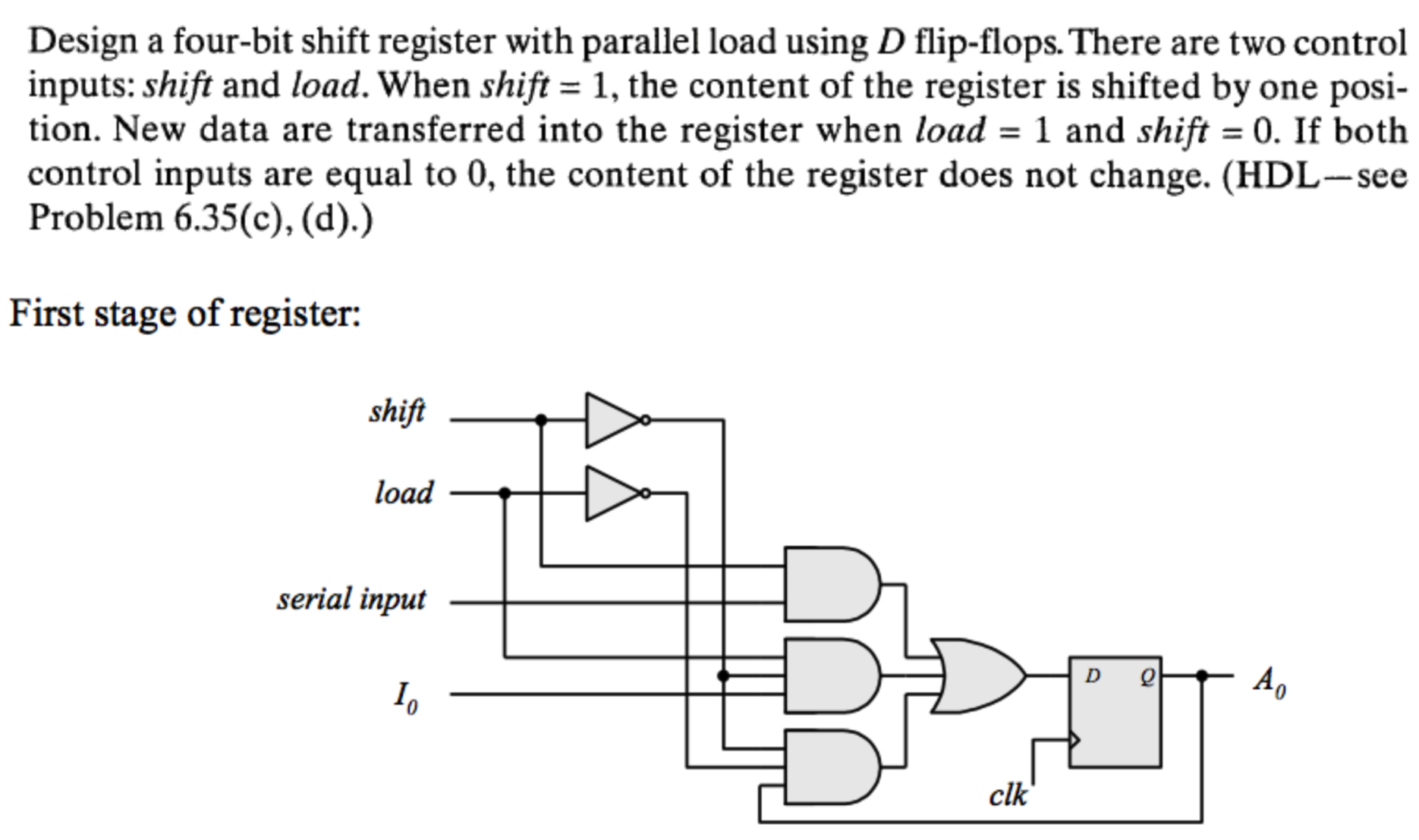 4 Bit Shift Register Circuit Diagram