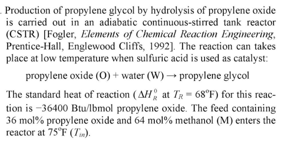 solved-production-of-propylene-glycol-by-hydrolysis-of-chegg