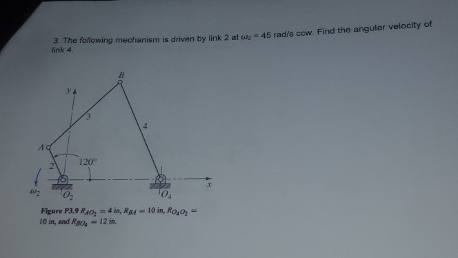 solved-45-rad-s-ccw-find-the-angular-velocity-of-3-the-chegg