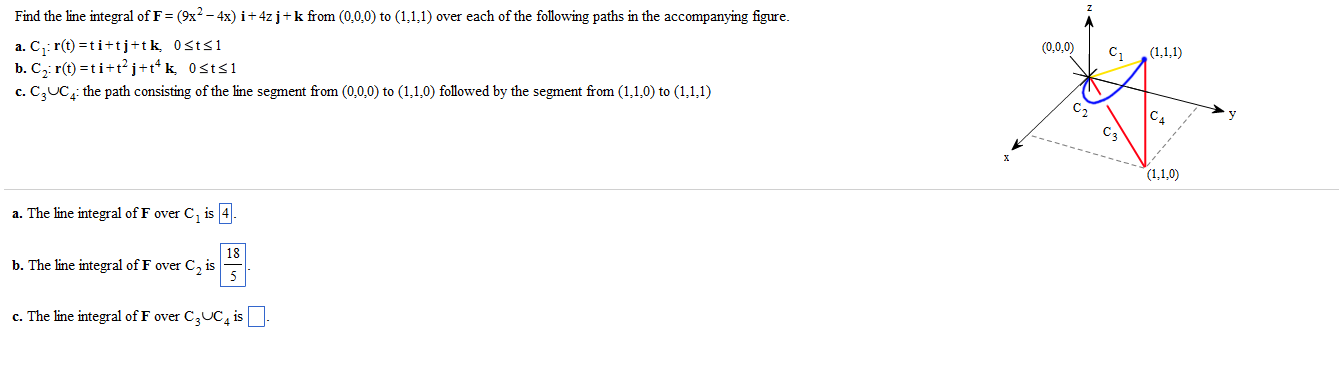 solved-find-the-line-integral-of-f-9x-2-4x-i-4z-j-k-chegg