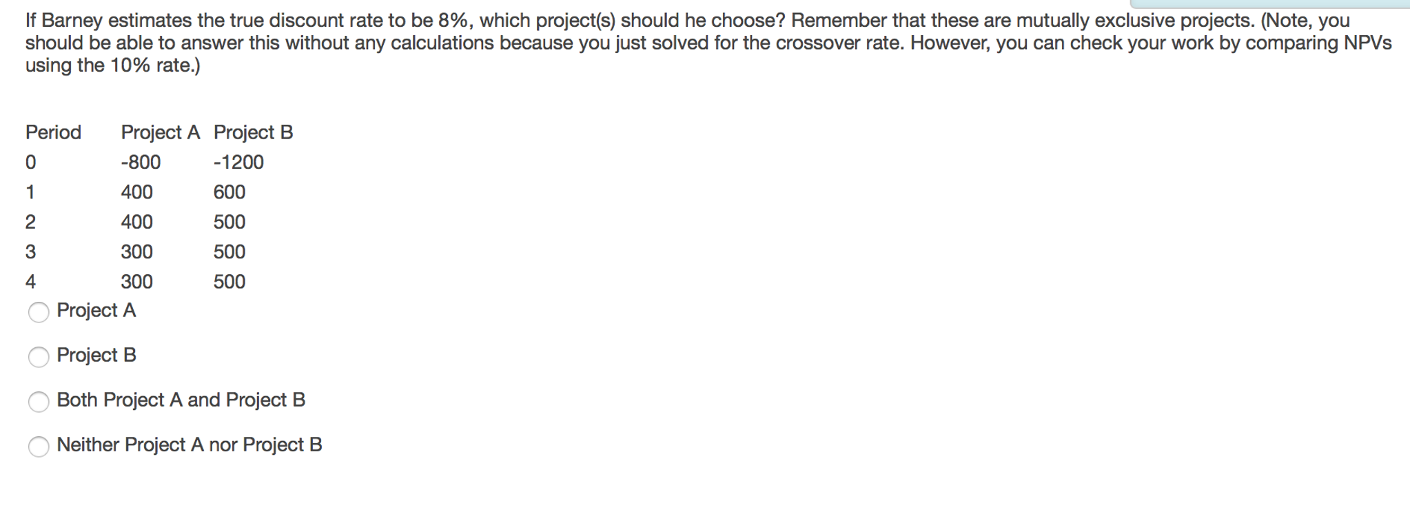 Solved If Barney estimates the true discount rate to be 8,