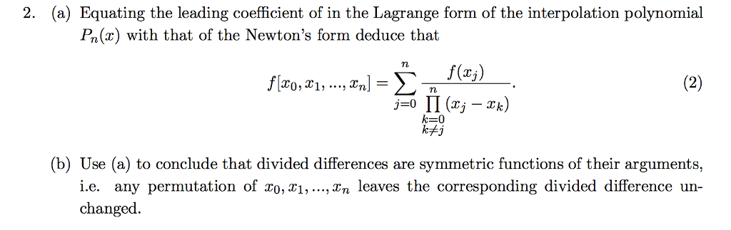 Solved Equating the leading coefficient of in the Lagrange | Chegg.com