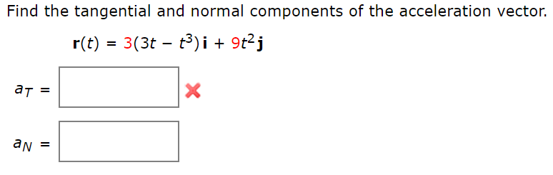 Solved Find the tangential and normal components of the | Chegg.com
