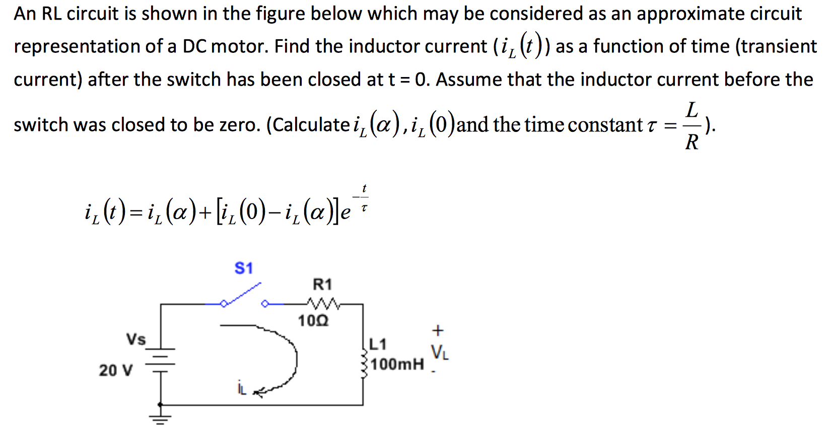 Solved An RL circuit is shown in the figure below which may | Chegg.com