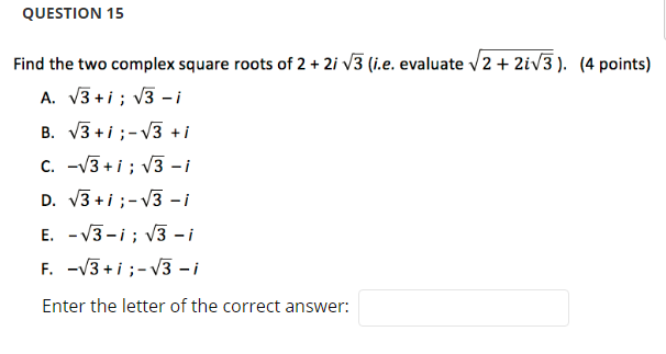 find the square root of complex number 2(1-√3i)