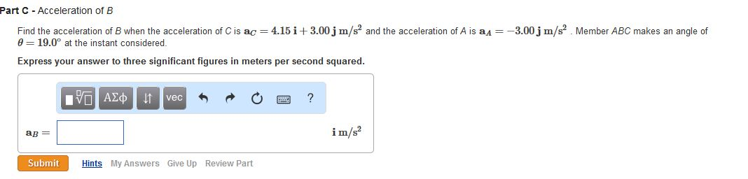 Solved Part C Acceleration Of B Find The Acceleration Of B Chegg Solved Part C Acceleration Of B Find The Acceleration Of B Chegg
