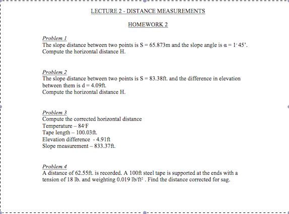 Solved The slope distance between two points is S - 65.873m | Chegg.com
