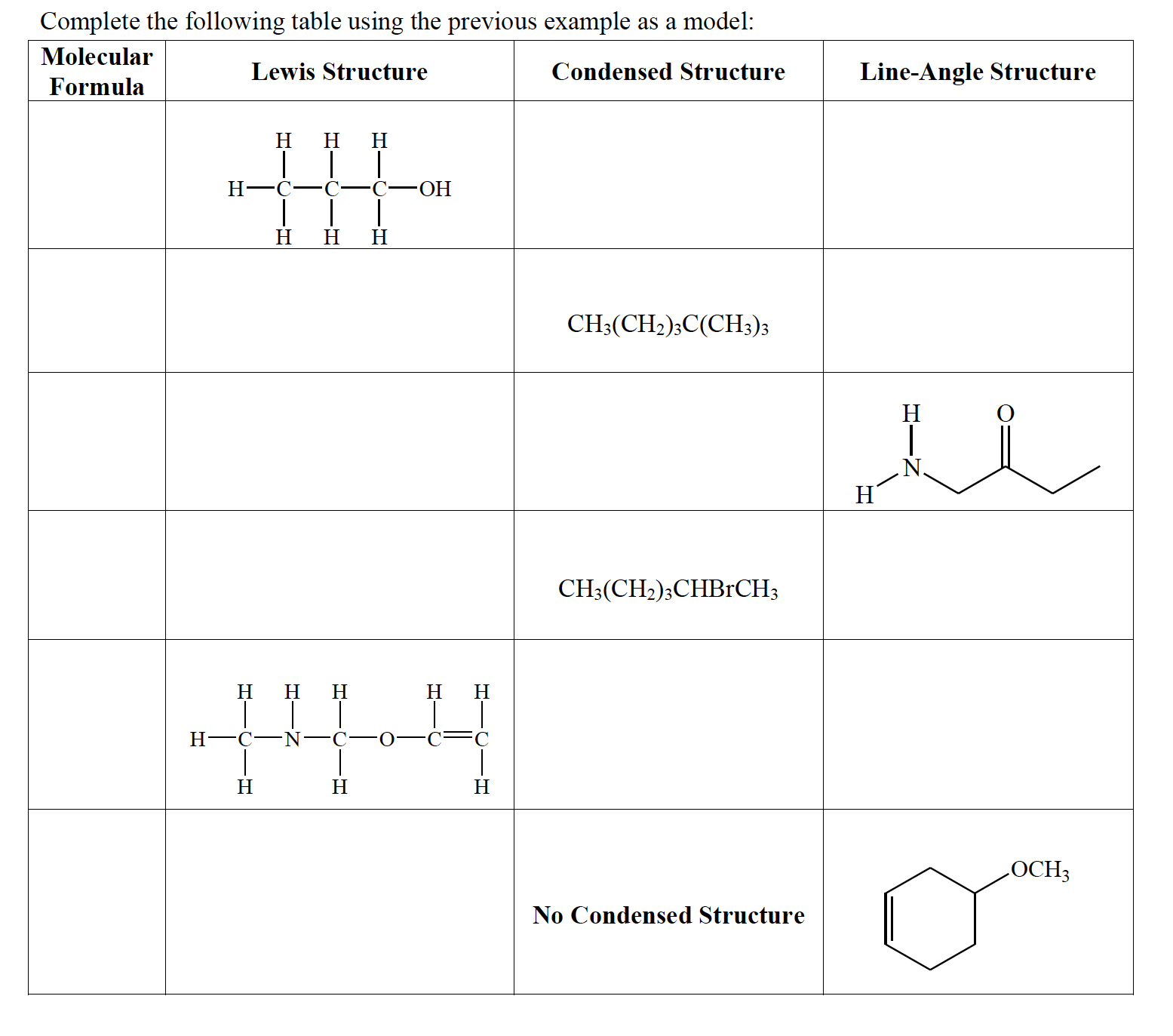 Solved Complete the following table using the previous | Chegg.com