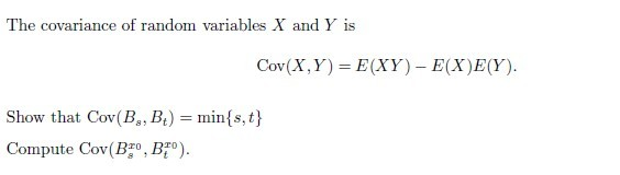 The covariance of random variables X and Y is | Chegg.com