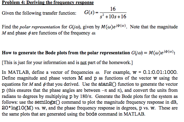 Solved Problem 4: Deriving the freauency response Given the | Chegg.com