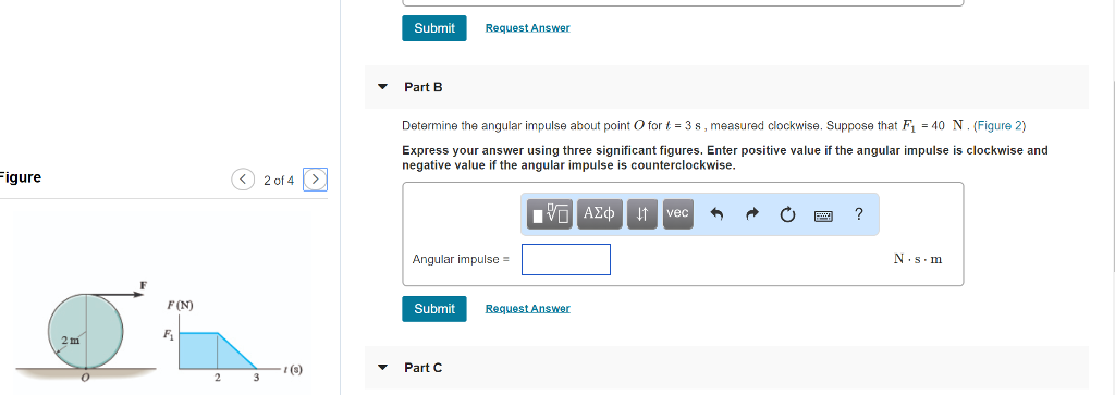 Solved Part A Determine the angular impulse about point O | Chegg.com