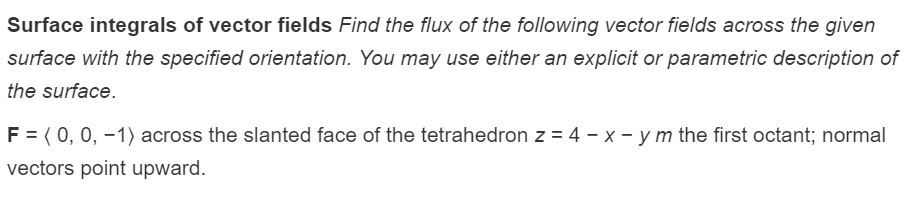 flux integral of vector field