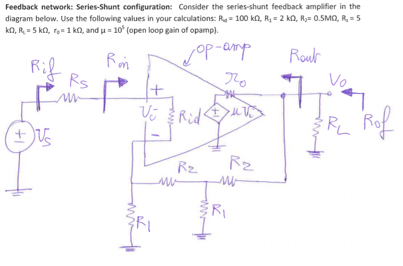 Solved 1.) Calculate The Input Resistance Ri' And Output | Chegg.com