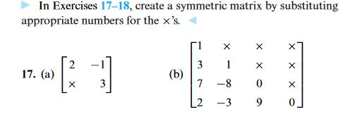 Solved In Exercises 17-18, create a symmetric matrix by | Chegg.com