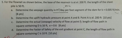 Geotechnical Engineering Seepage Chegg
