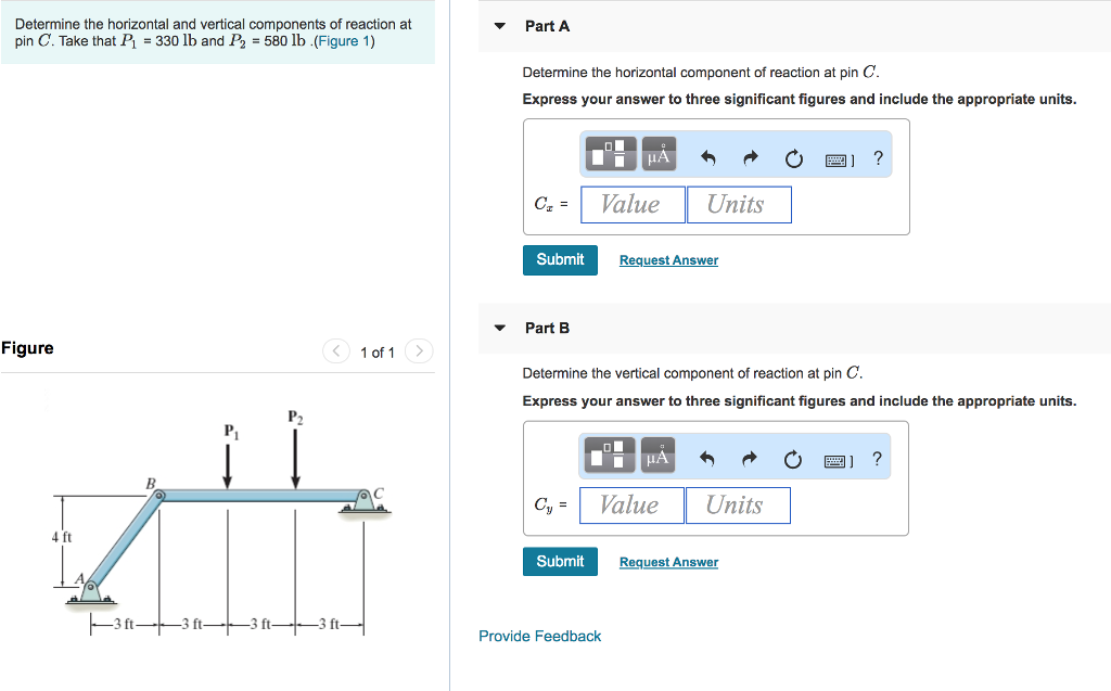 Solved Part A Determine the horizontal and vertical | Chegg.com