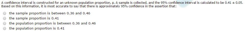 Solved A confidence interval is constructed for an unknown | Chegg.com