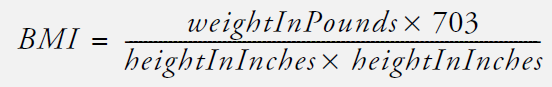 how to calculate your bmi in pounds and inches