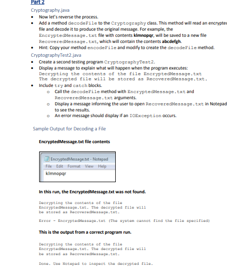 Solved Module 8.3 | Challenge The Cryptography Class | Chegg.com