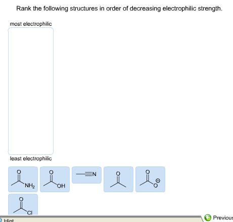Solved Rank the following structures in order of decreasing | Chegg.com