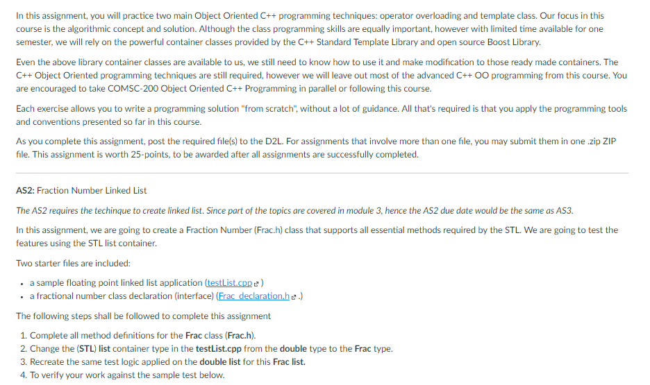 In this assignment, you will practice two main Object | Chegg.com