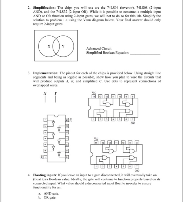 Simplification: The chips you will use are the 74LS04 | Chegg.com