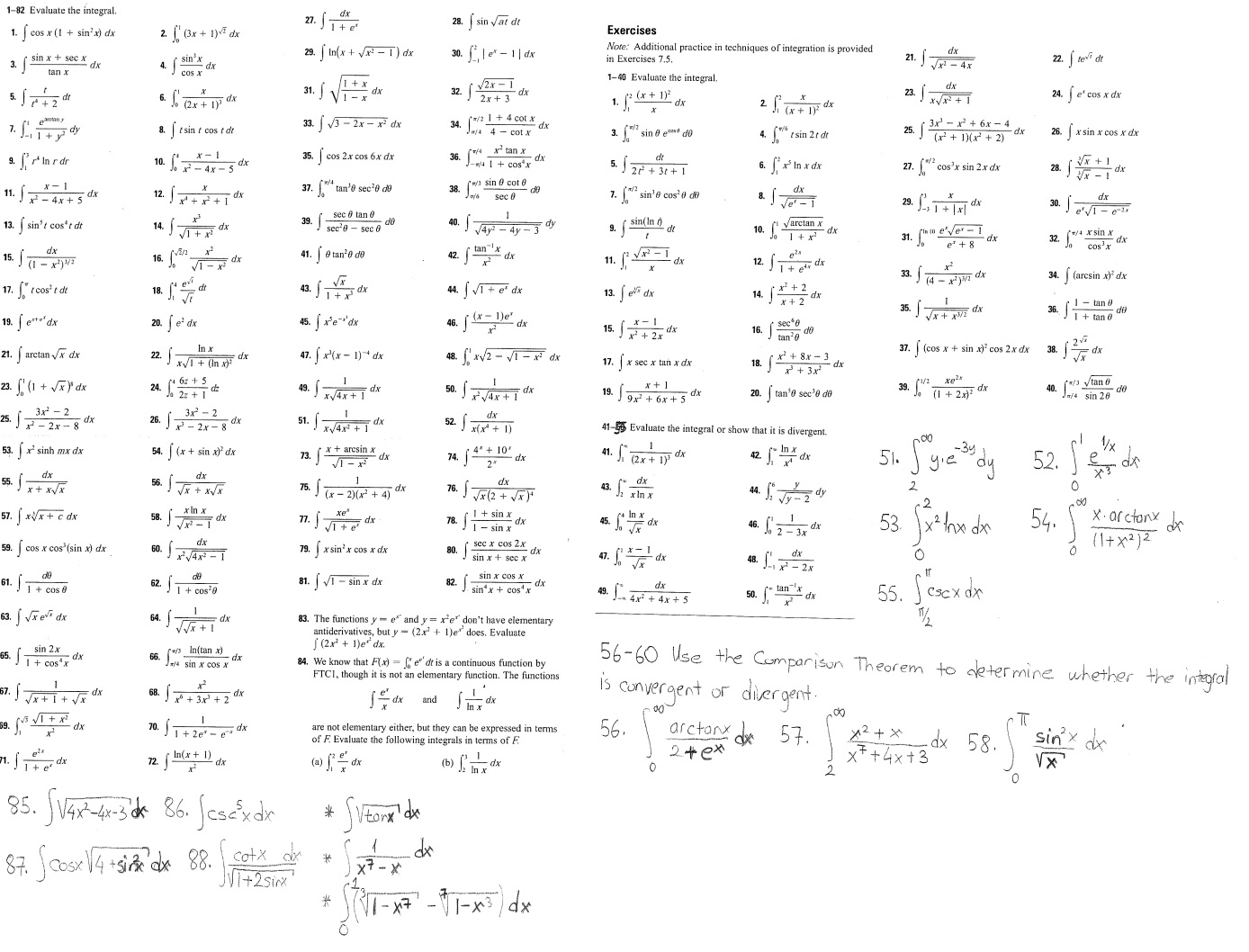 Solved Additional practice in techniques of integration is | Chegg.com