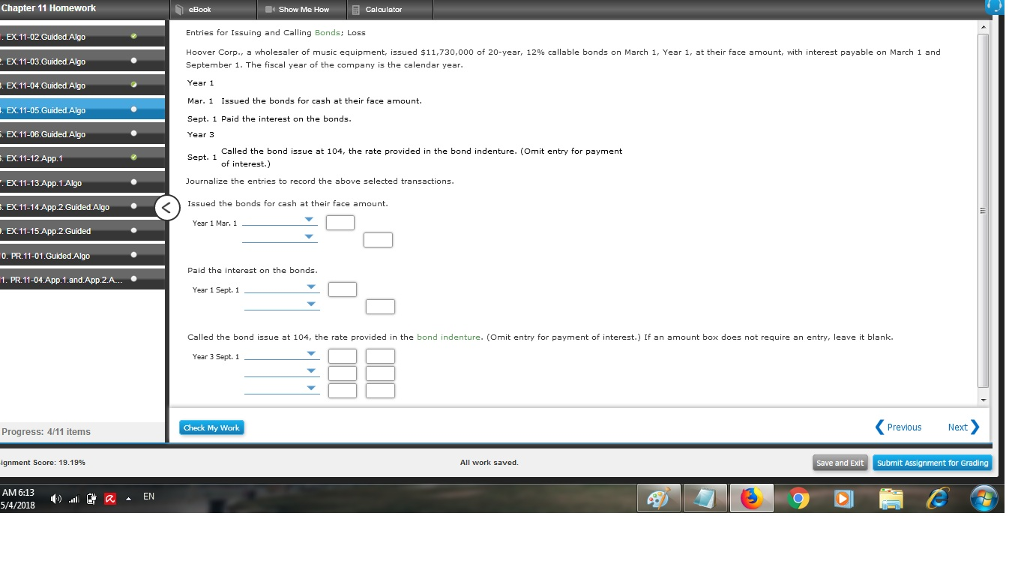 Solved Chapter 11 Homework ?4 Show Me How ?Calculator | Chegg.com