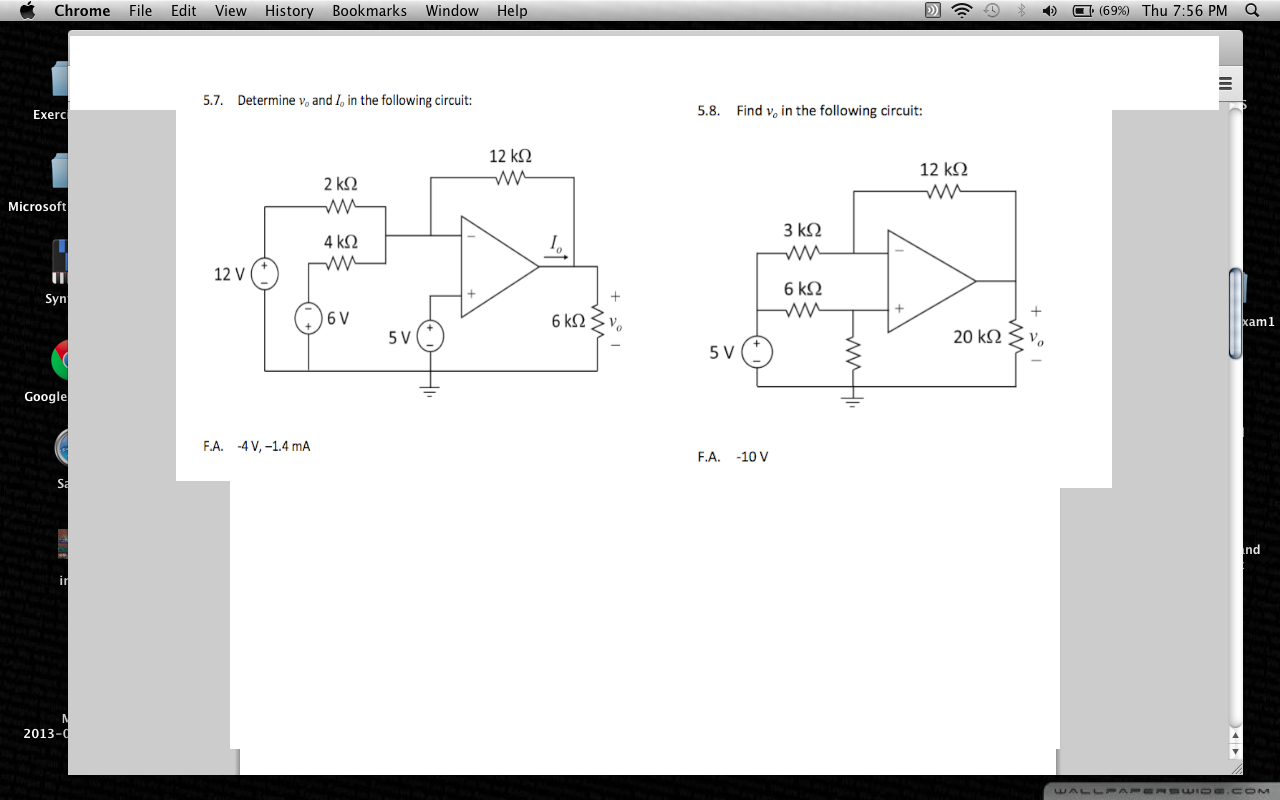 Solved Determine V0 And I0 In The Following Circuit Find