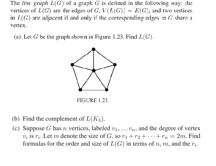 Solved The line graph L(G) of a graph G is defined in the | Chegg.com