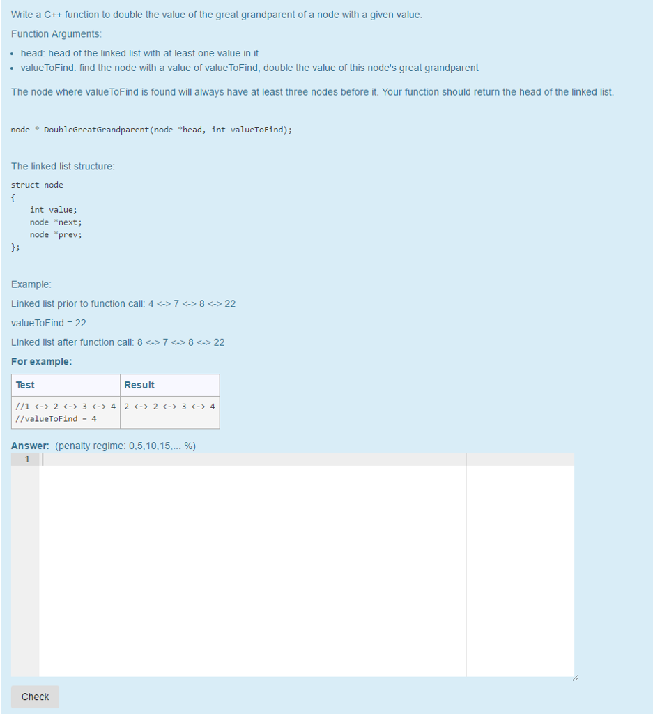 Solved Write a C++ function to double the value of the great | Chegg.com