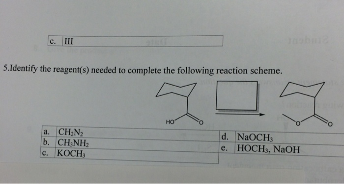 Solved Identify the reagent(s) needed to complete the | Chegg.com