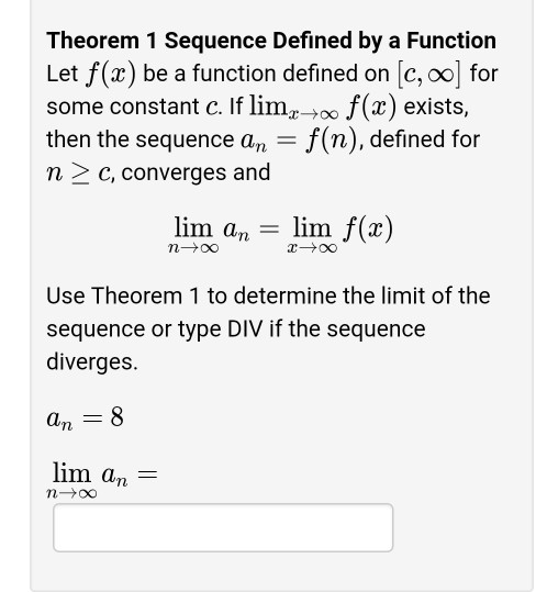 Solved Theorem 1 Sequence Defined by a Function Let f(z) be | Chegg.com
