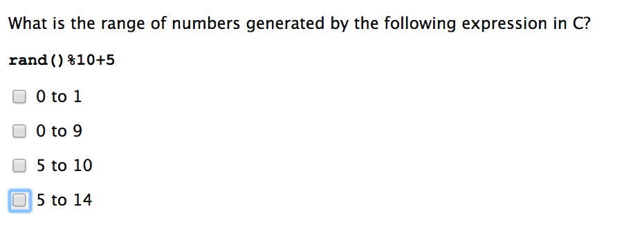 Solved What is the range of numbers generated by the | Chegg.com