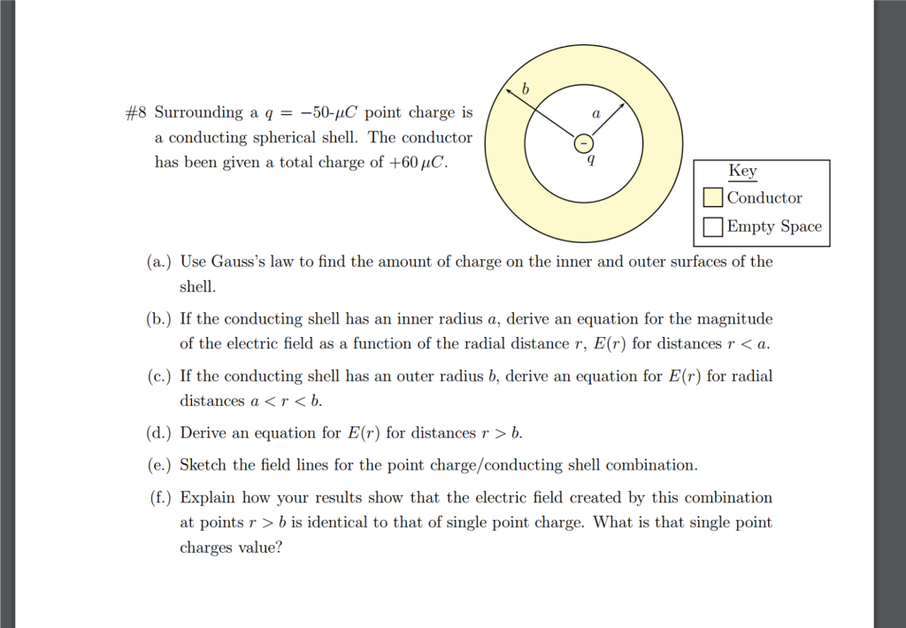 Solved Surrounding a q = -50-mu C point charge is a | Chegg.com